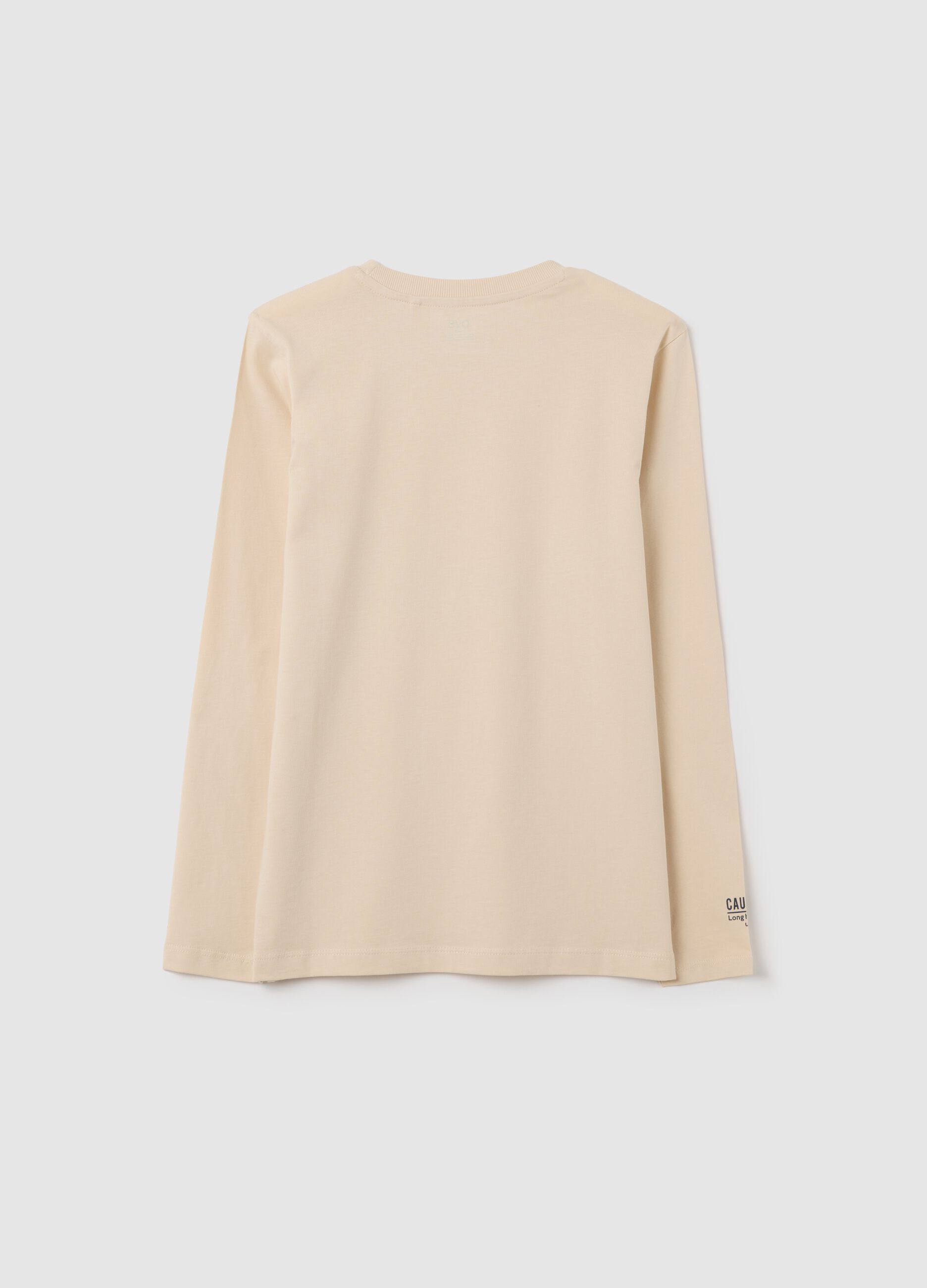 Boys' beige cotton t-shirt in regular fit