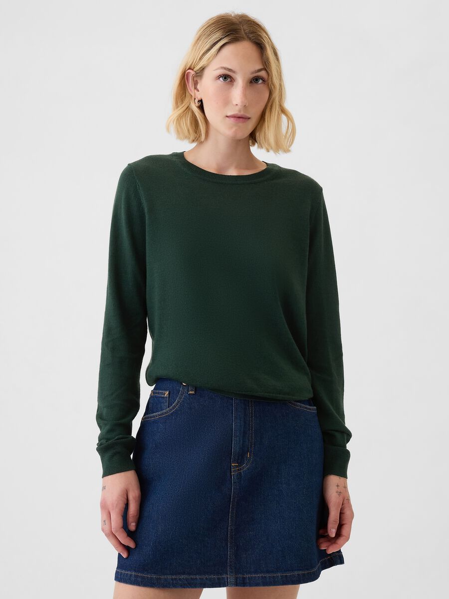 Merino wool pullover with round neck_0