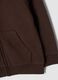 Felpa marrone con cappuccio in puro cotone organico regular fit_3