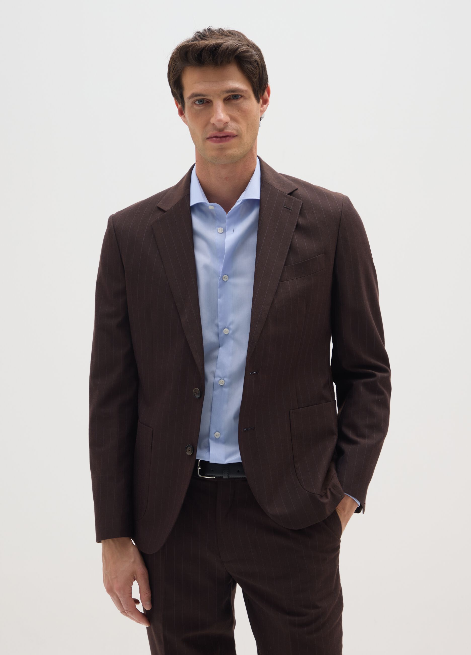 Brown Slim Fit Blazer