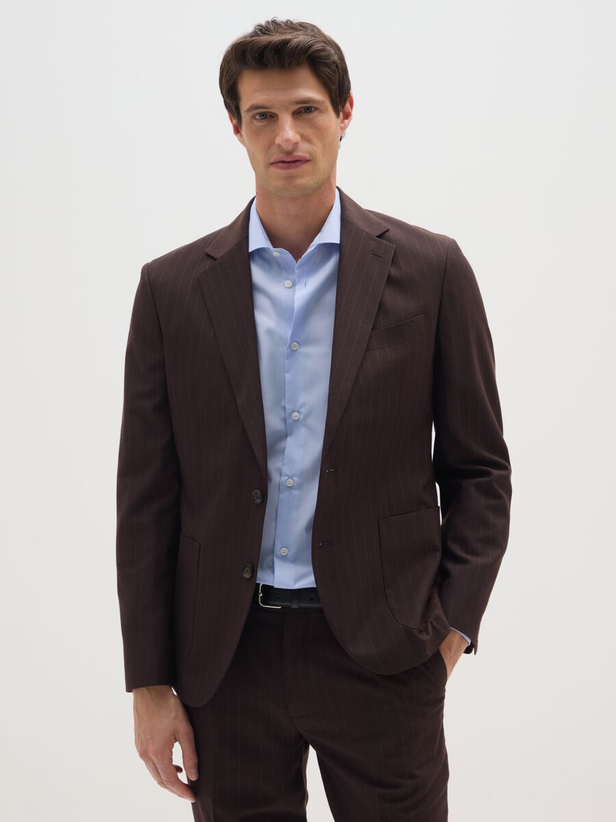 Blazer marrone slim fit_0