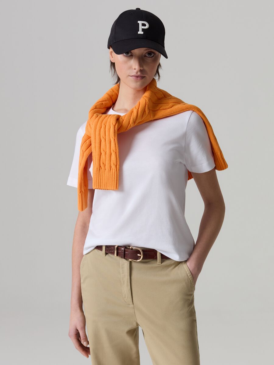 Supima cotton T-shirt with round neck_0