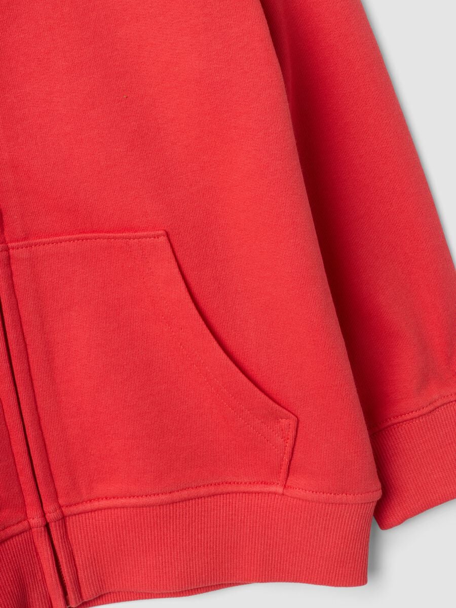 Red pure organic cotton hooded sweatshirt for boys, regular fit_3