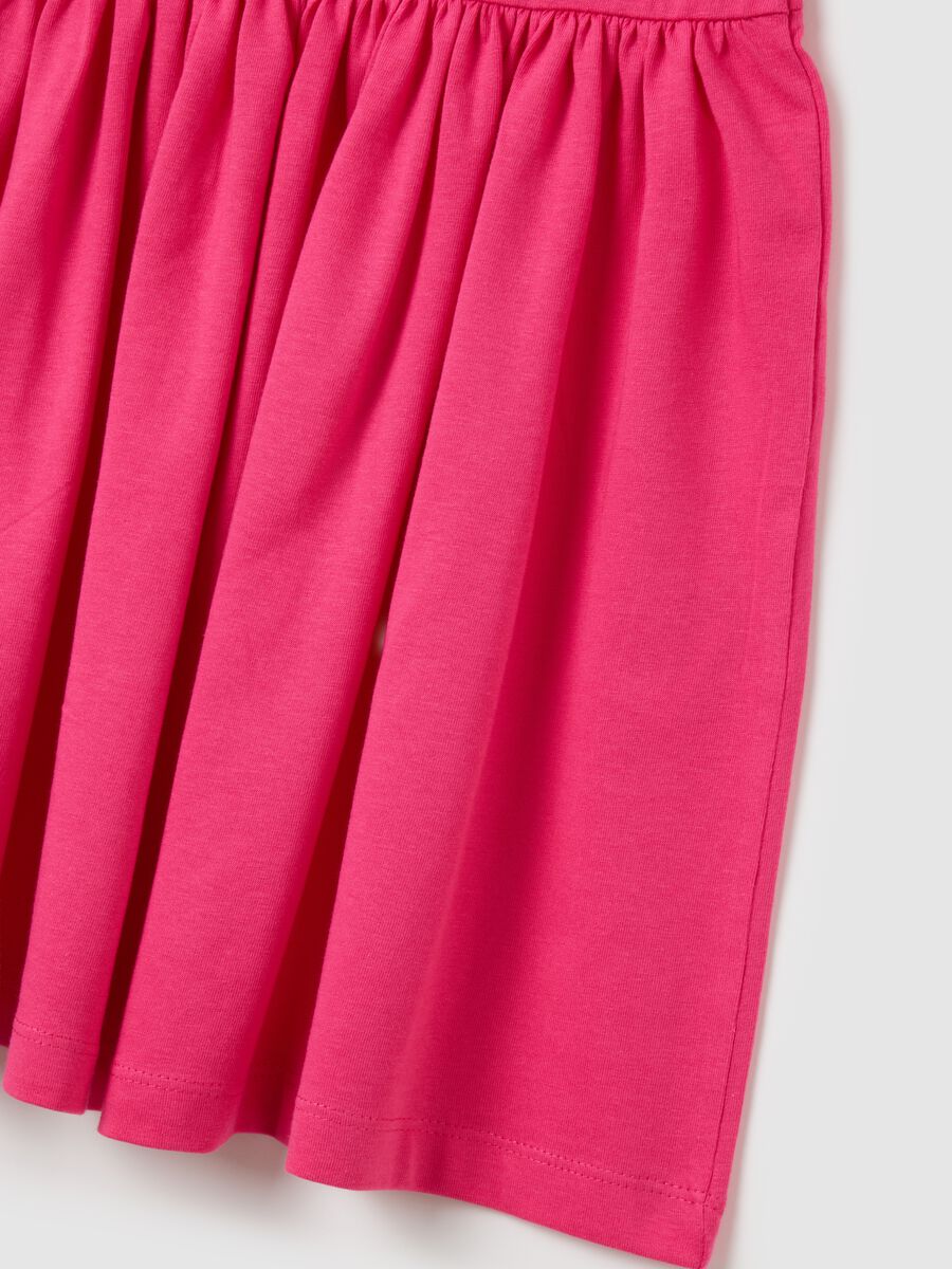 Girls' pink pure cotton dress regular fit_3