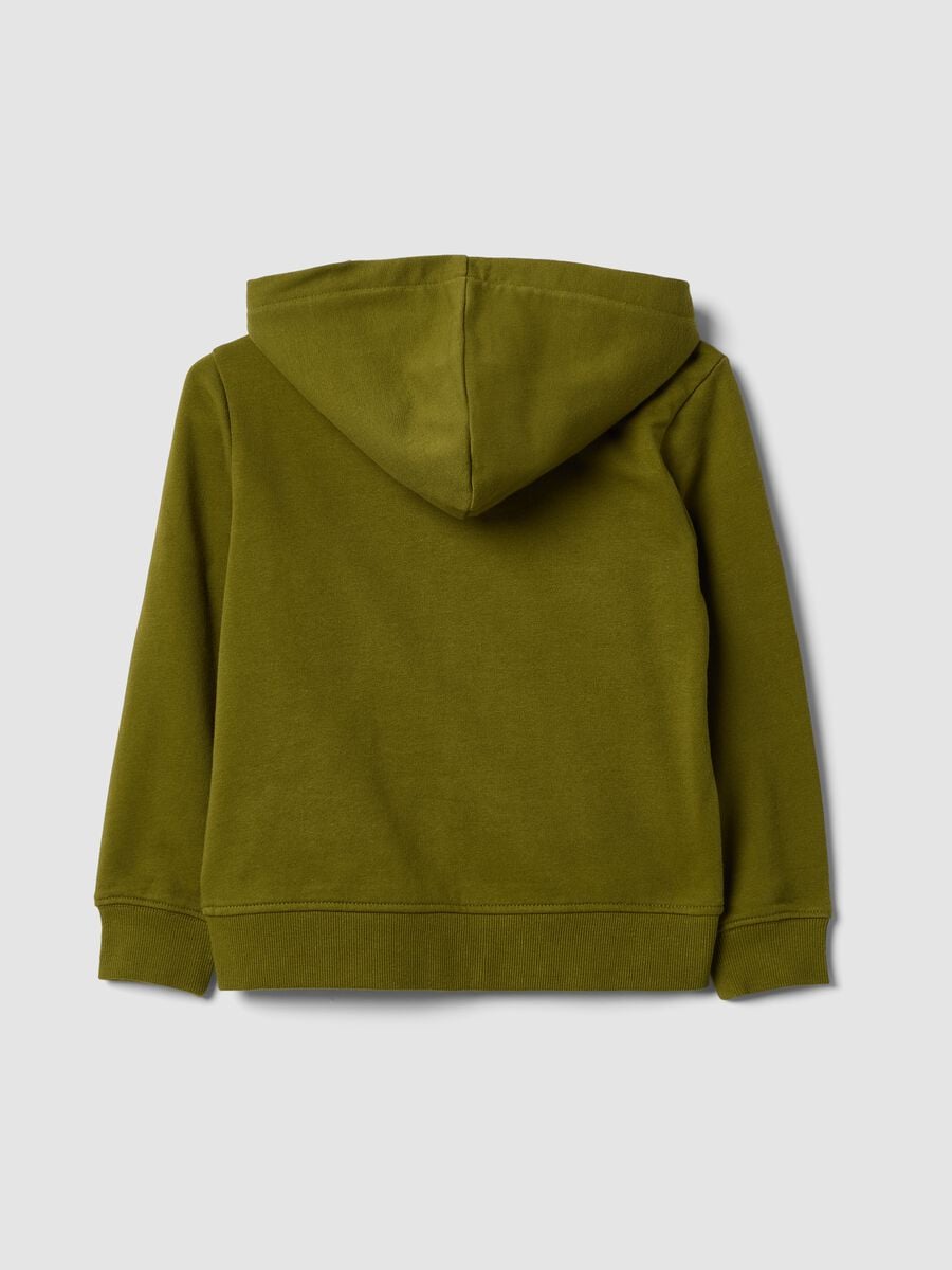 Felpa verde con cappuccio in puro cotone organico per bambino regular fit_1