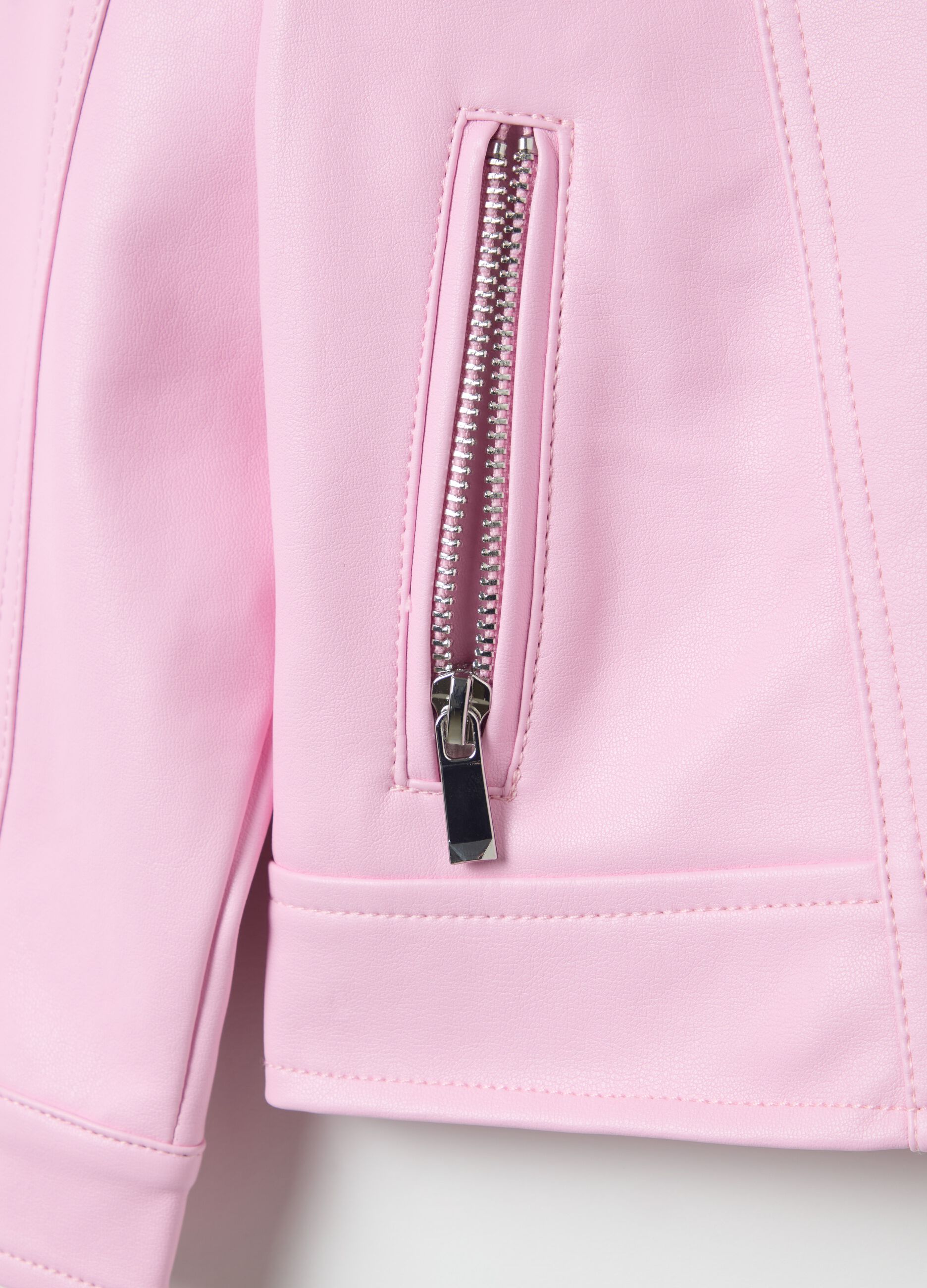 Giacca biker effetto lucido con zip