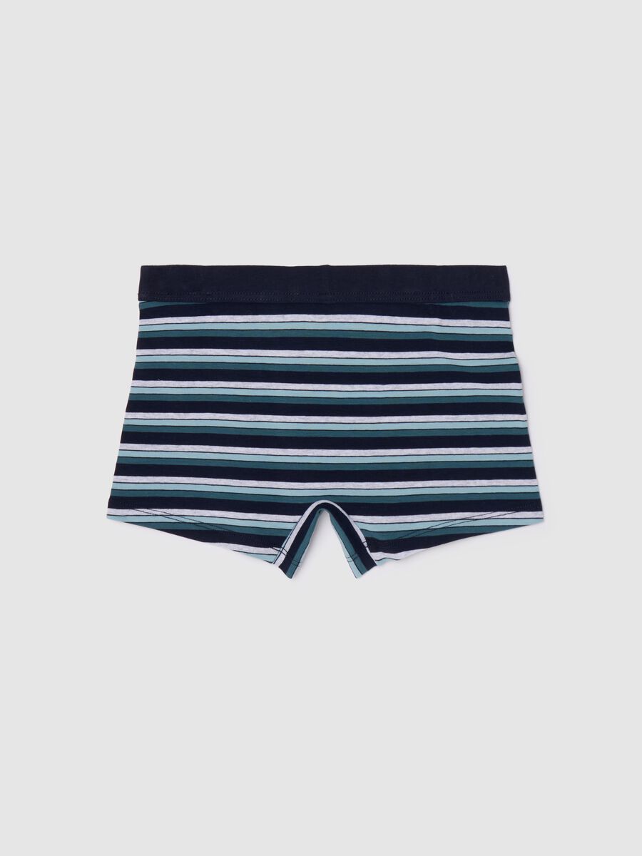 Stretch cotton boxer shorts with striped pattern_1
