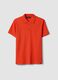 Orange short sleeve pure cotton polo shirt regular fit_4