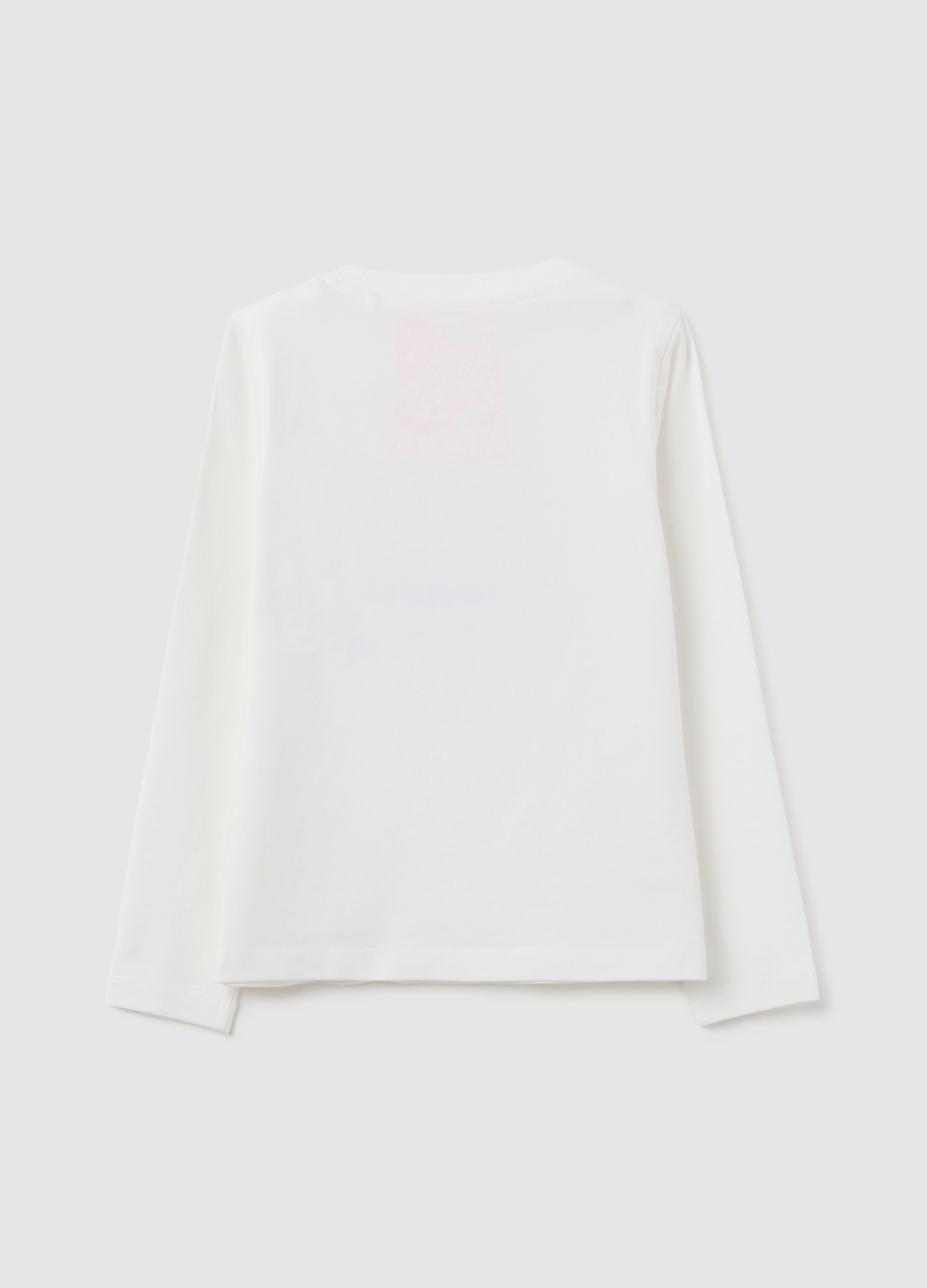 White girl's T-shirt with heart-shaped sequins