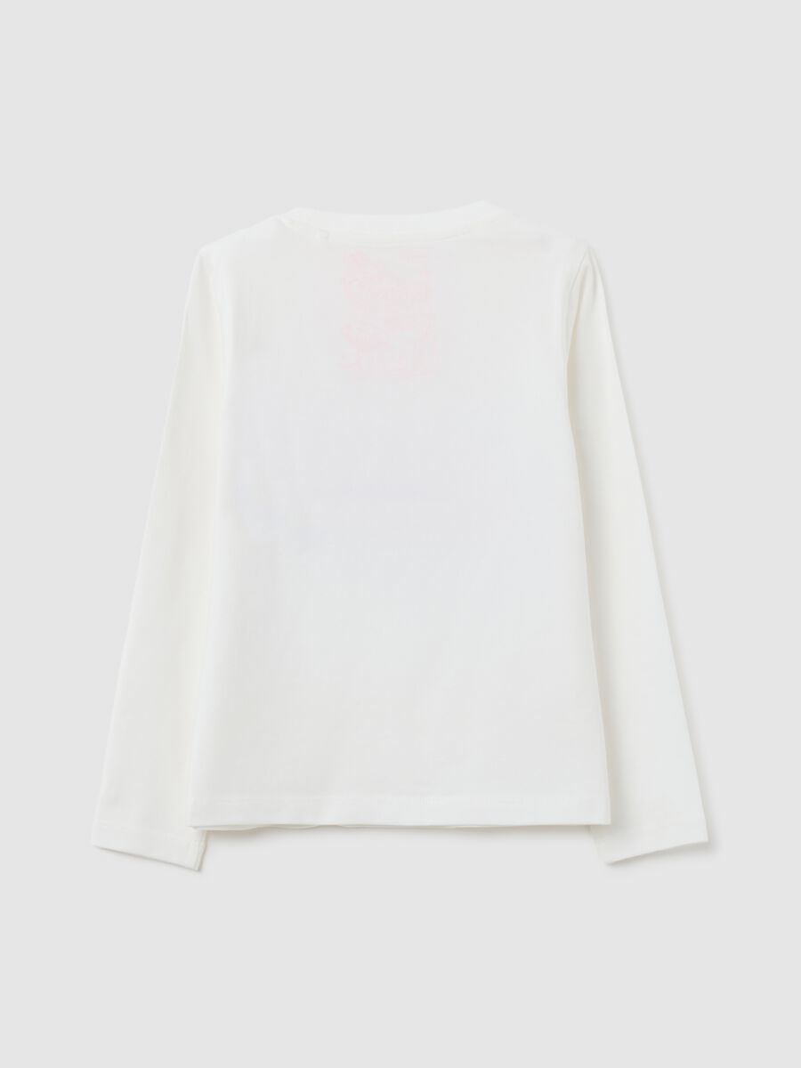 White girl's T-shirt with heart-shaped sequins_1