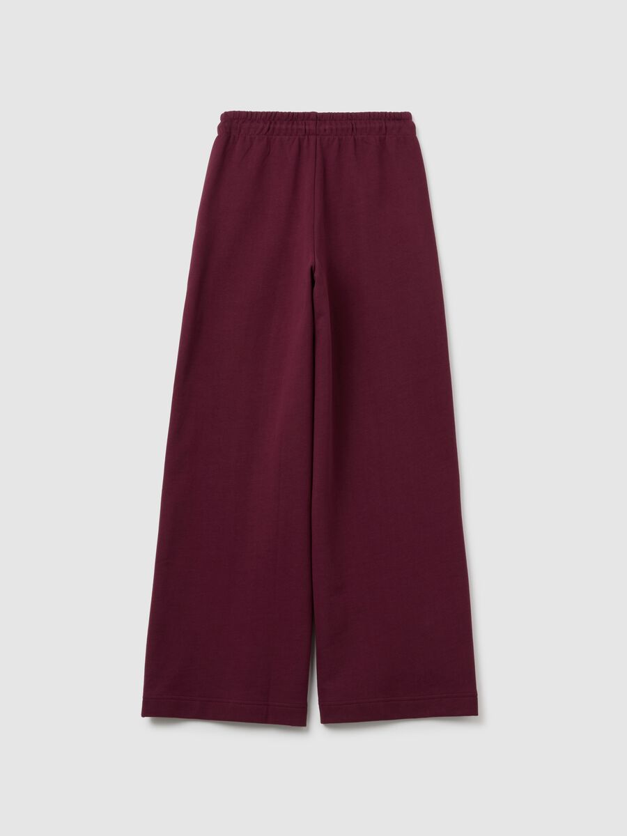 Girls' trousers in pure purple cotton regular fit_1