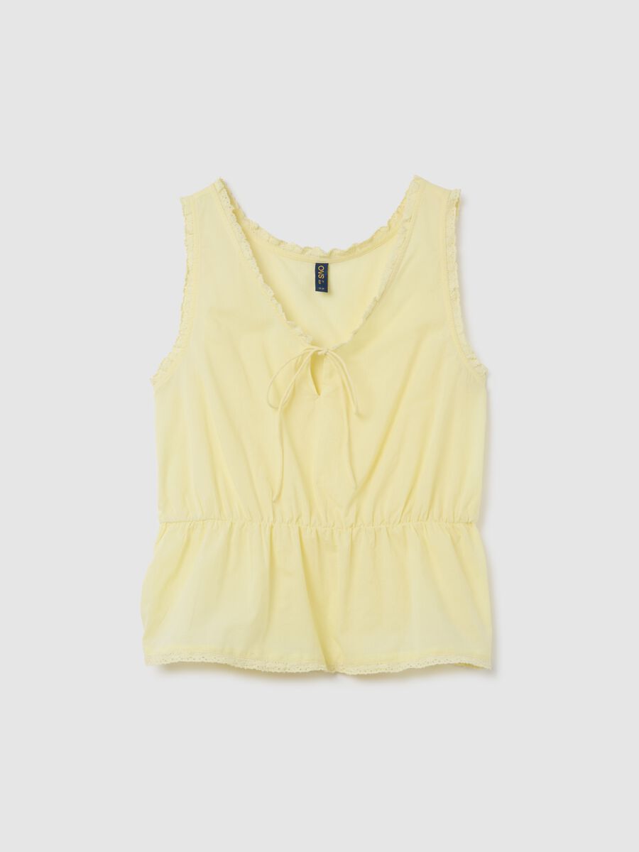 Yellow pure cotton women's top with regular fit_4