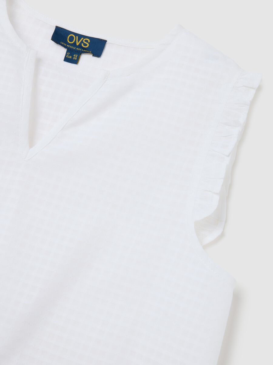 Women's pure white cotton top regular fit_1