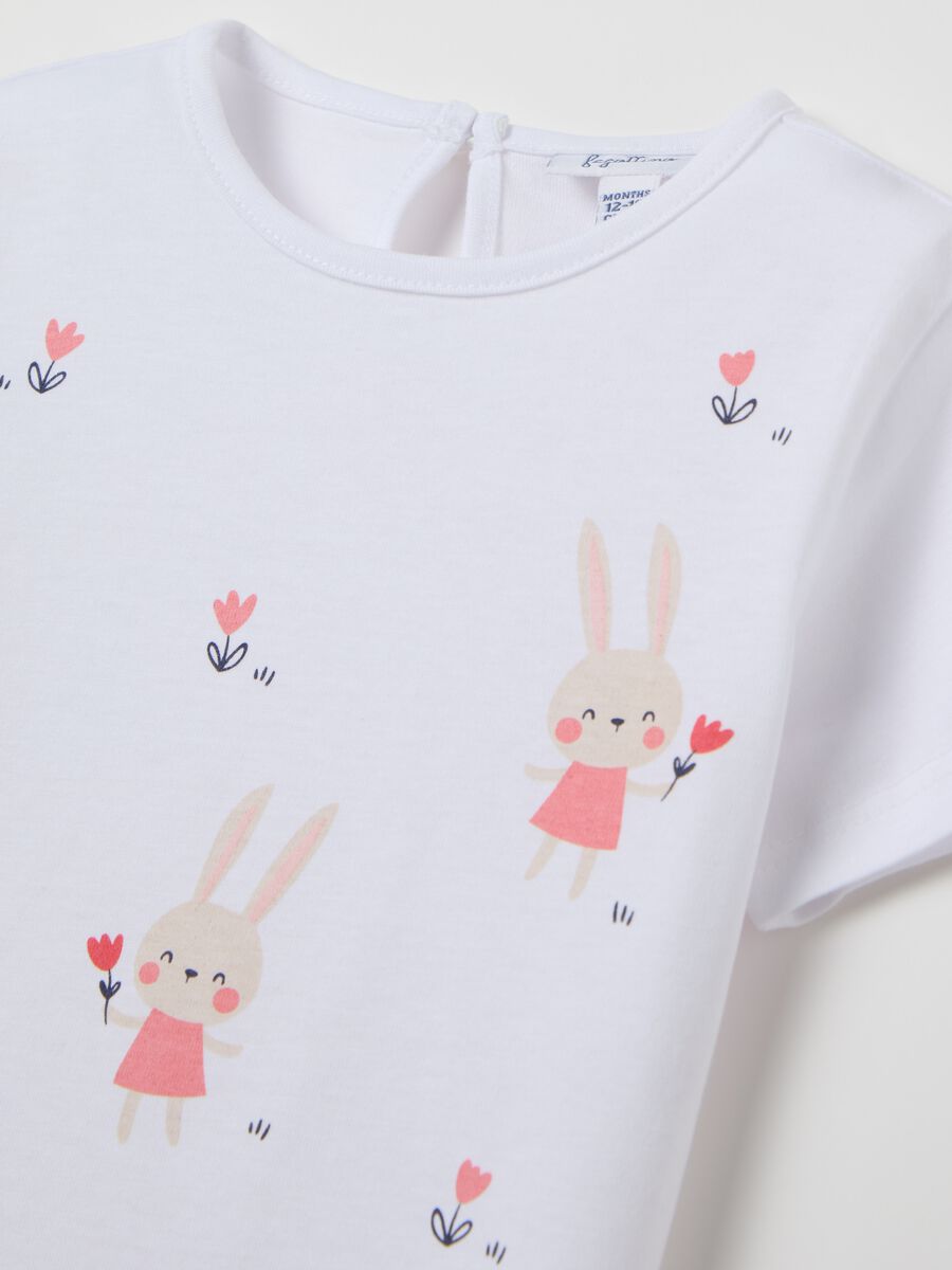 T-shirt in cotone con stampa coniglietti_2