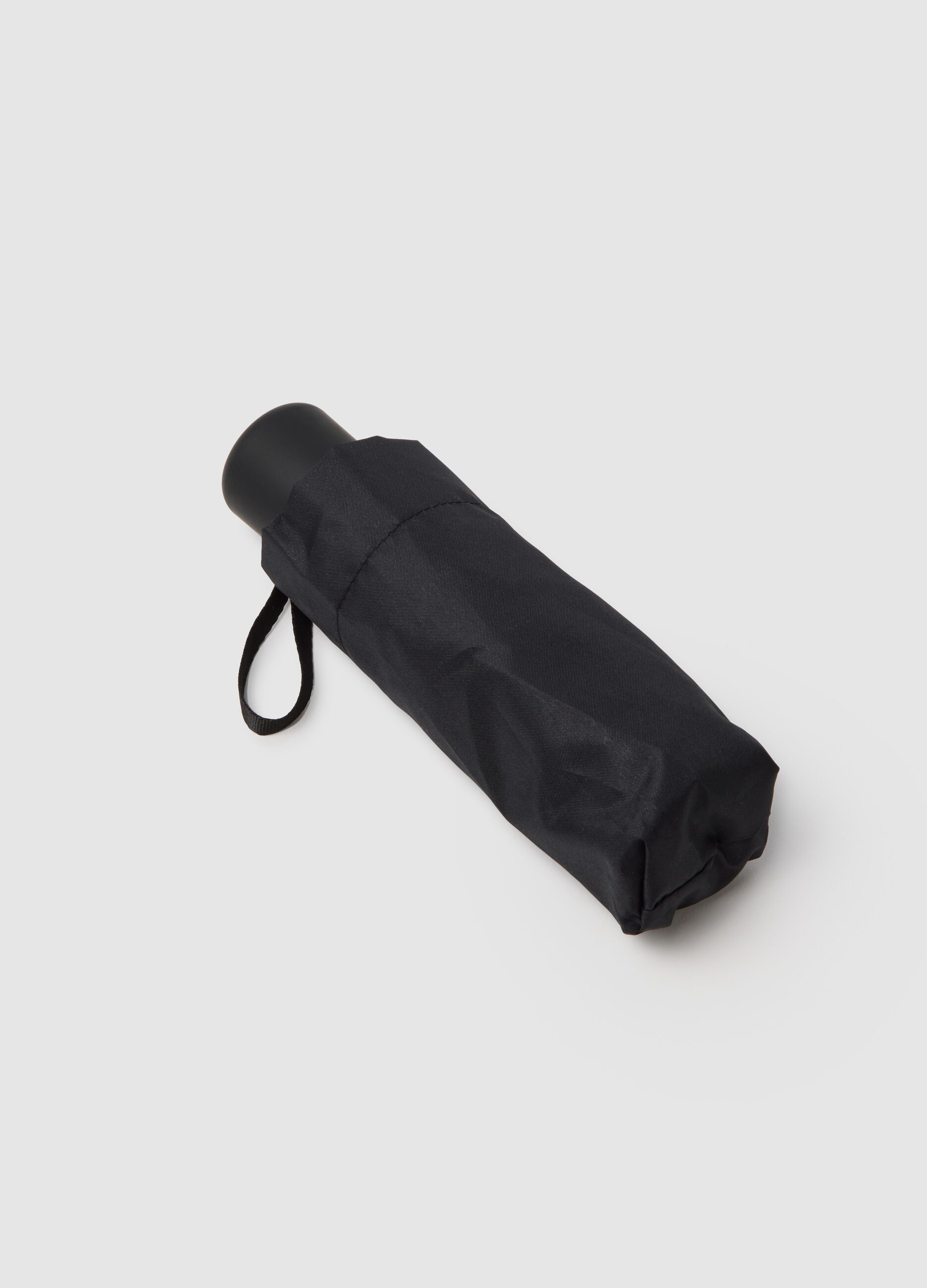 Black umbrella with writing