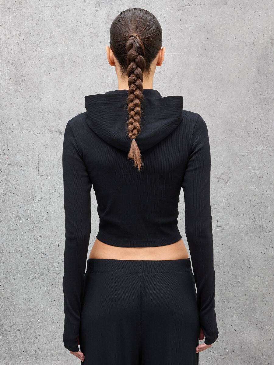 Ribbed Hoodie Black_1