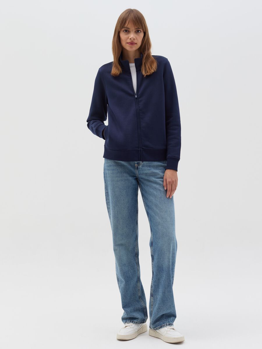 Essential full-zip sweatshirt with high neck_1