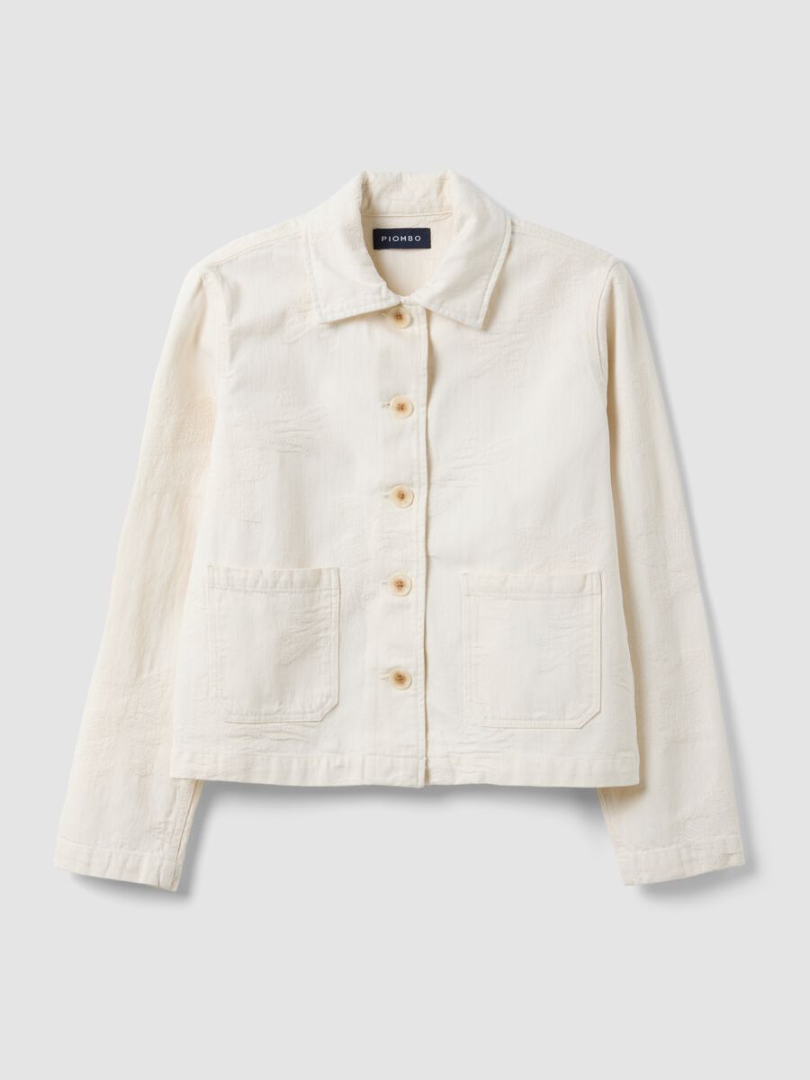 White pure cotton blazer, regular fit_5