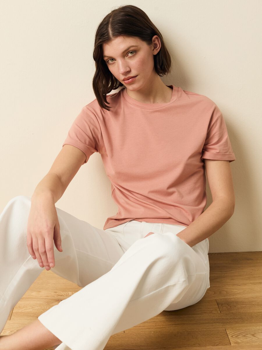Stretch cotton and modal T-shirt_0