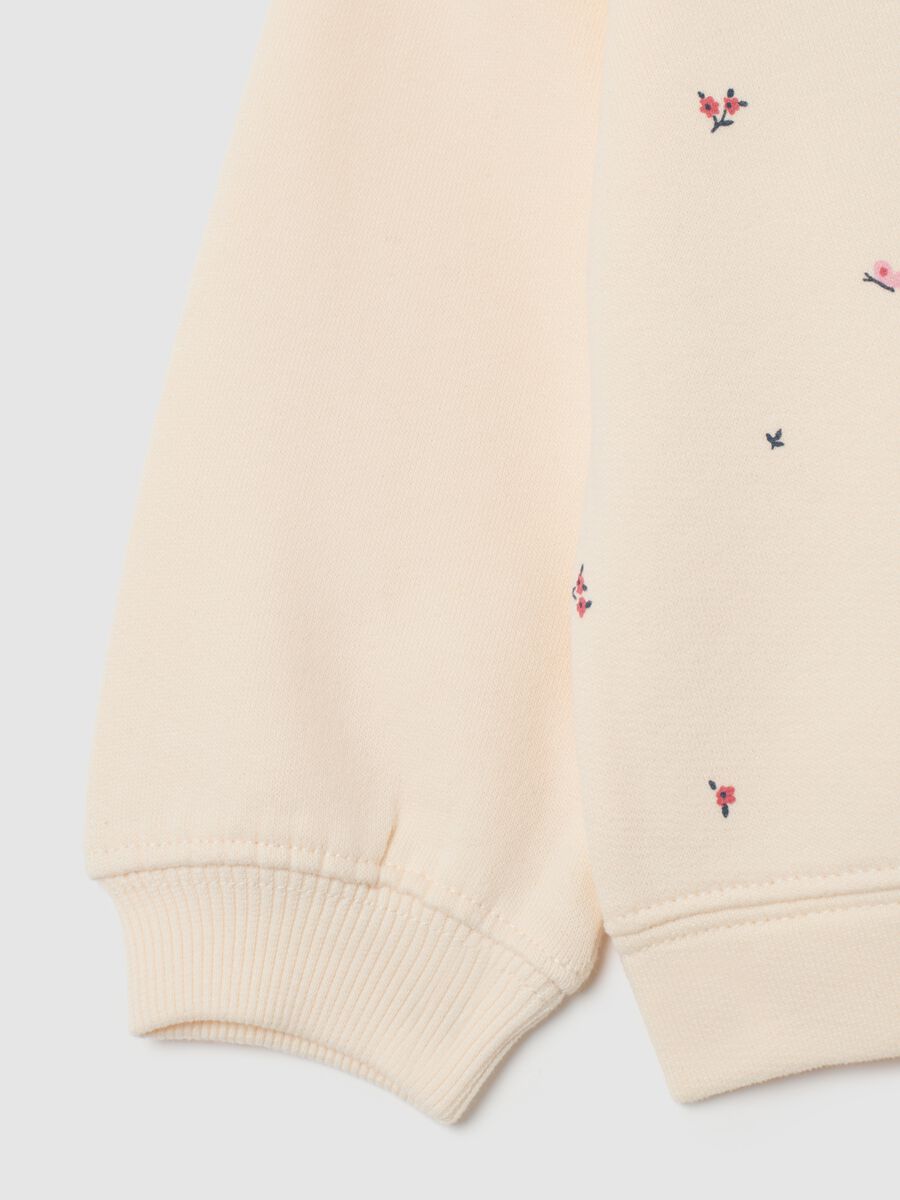 Girl's beige pure cotton sweatshirt, regular fit with print_3
