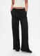 Black Wide Cotton Blend Trousers_1