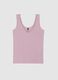 Pink regular fit vest with lace_4