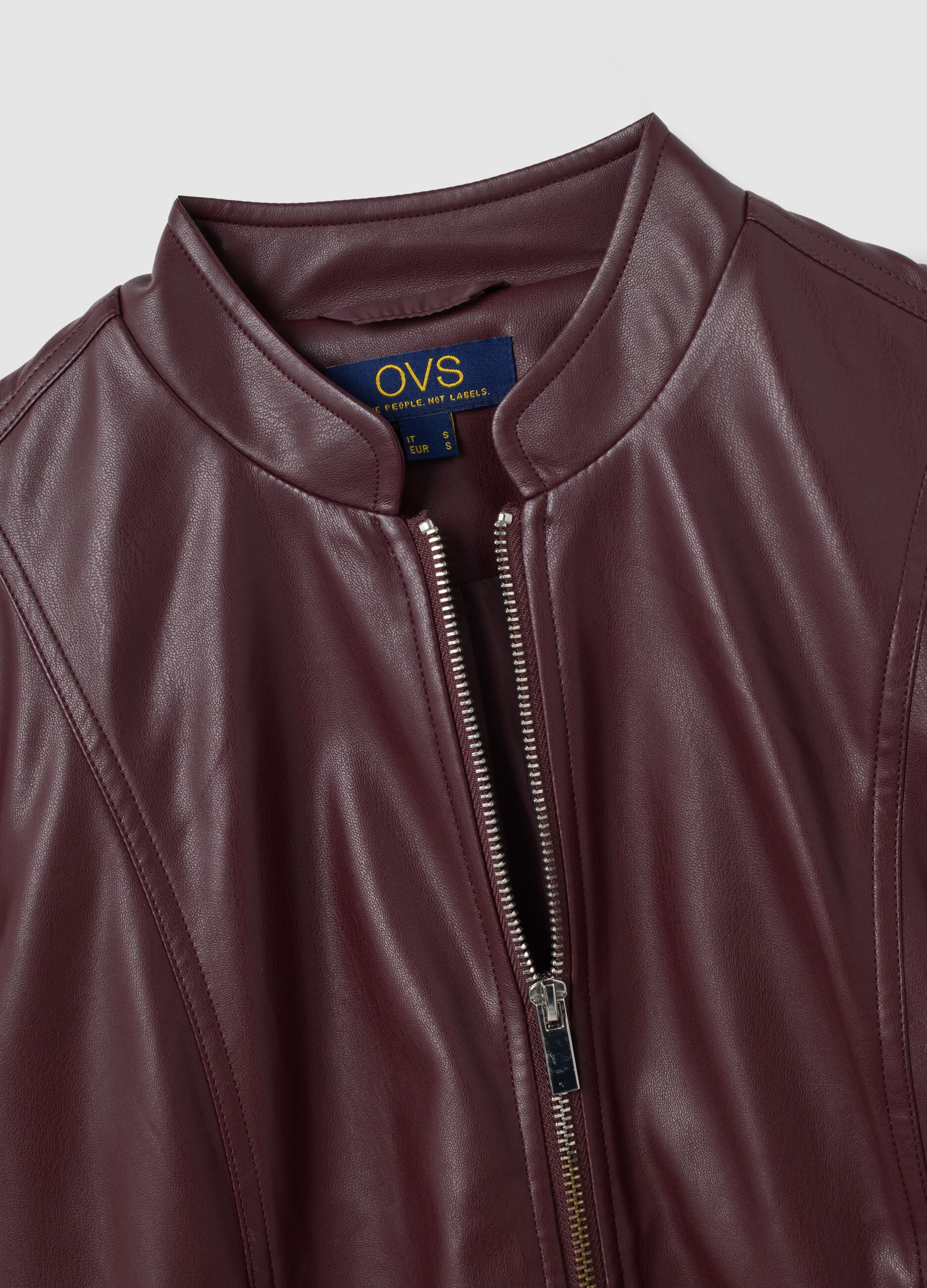 Brown Fabric Slim Fit Jacket