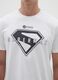 Men's white pure cotton T-shirt with Superman logo_2