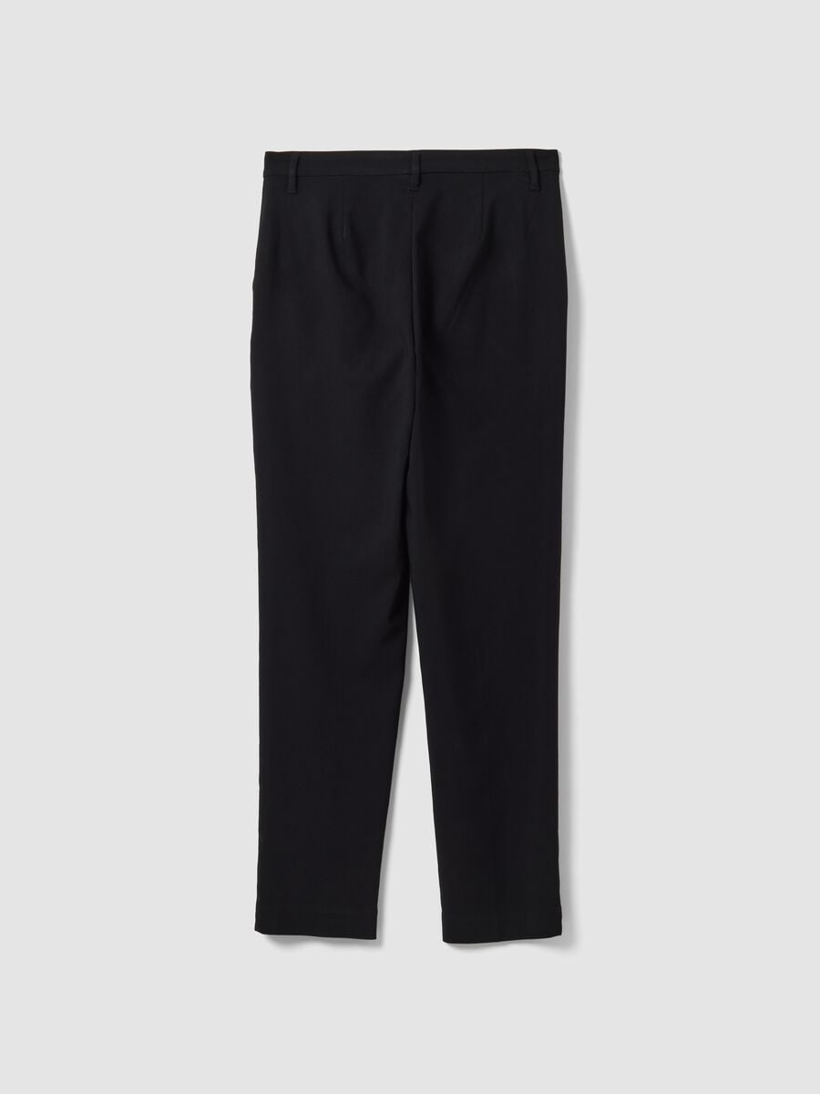 Pantaloni chino neri in viscosa elasticizzata slim fit_6