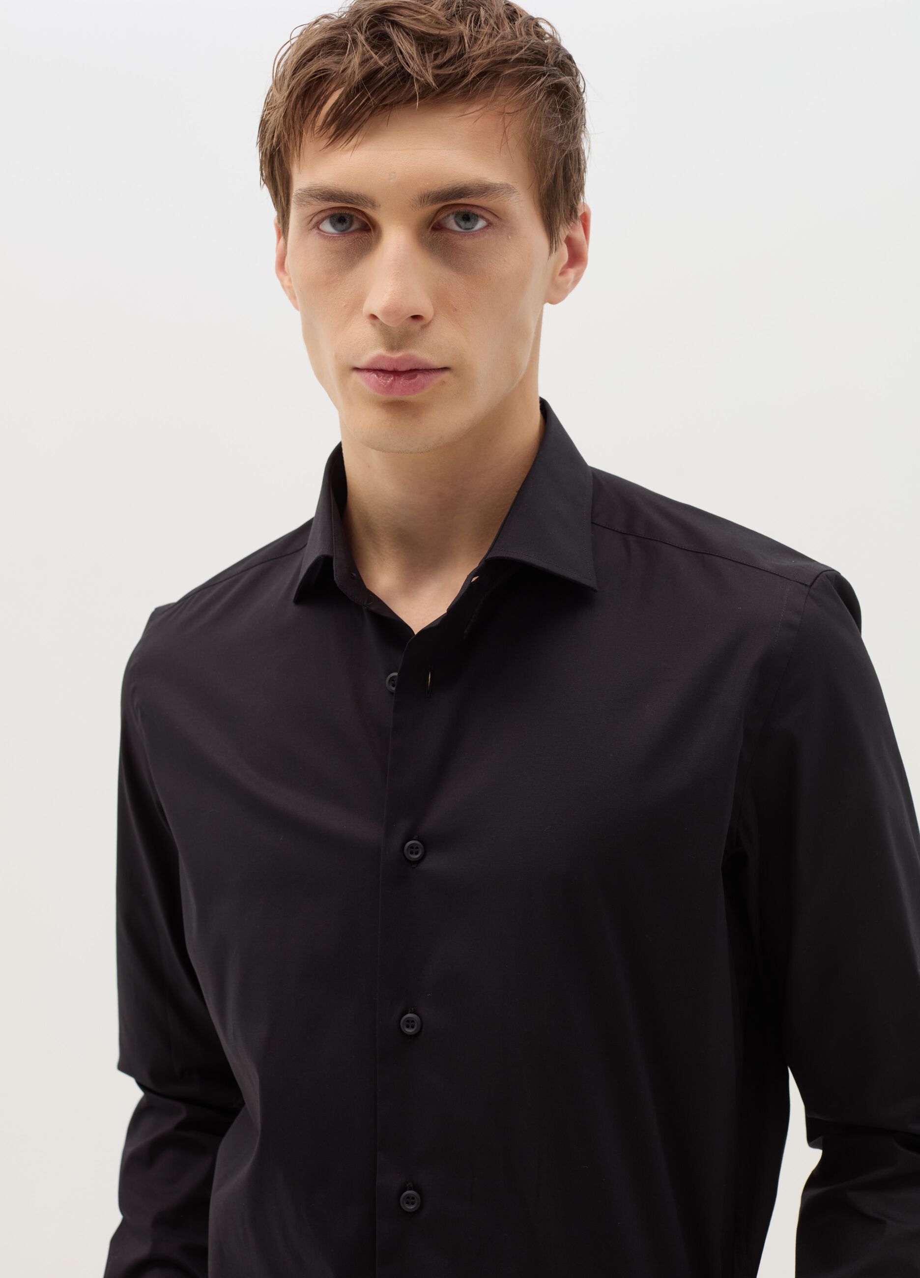 Camicia slim fit in cotone stretch