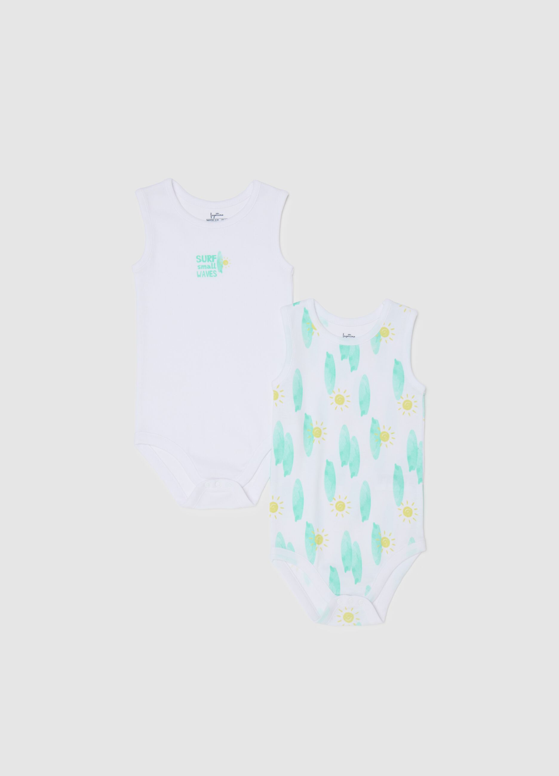 Multicoloured pure cotton child's bodysuit with design