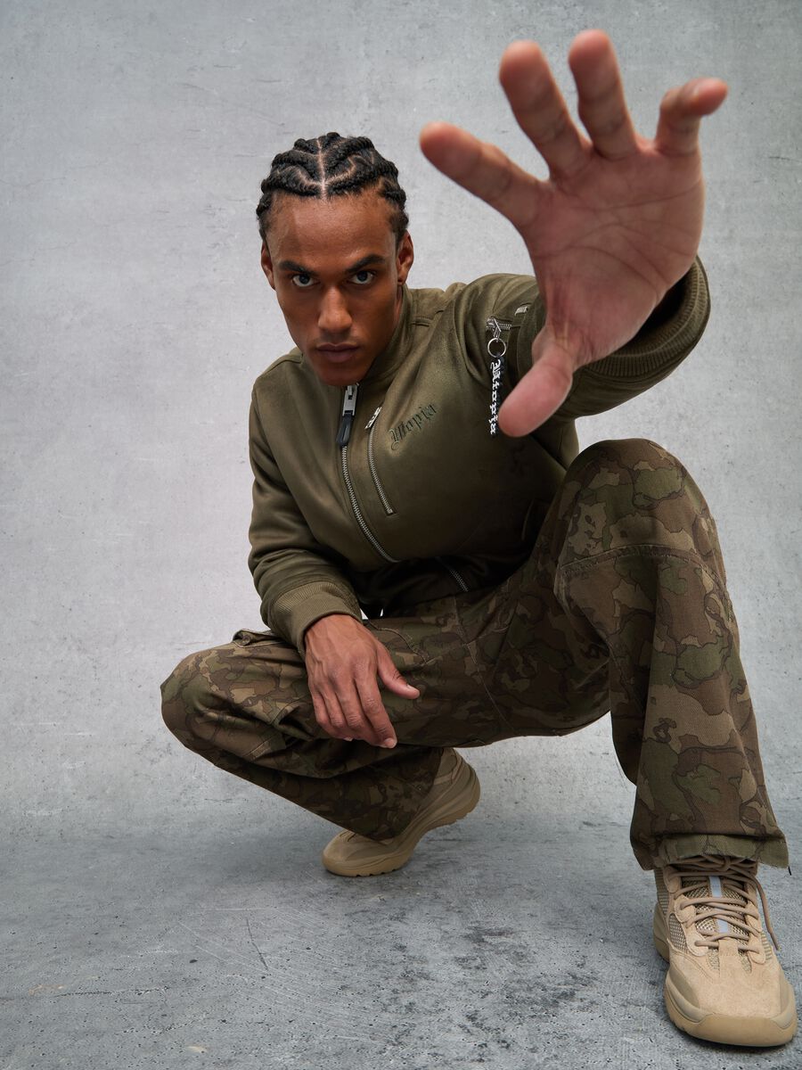 Suede Bomber Jacket Military Green_4
