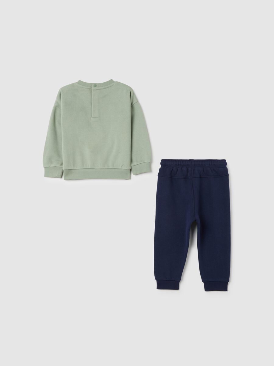 Green and Blue Cotton Blend Baby Set_1