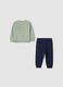 Green and Blue Cotton Blend Baby Set_1