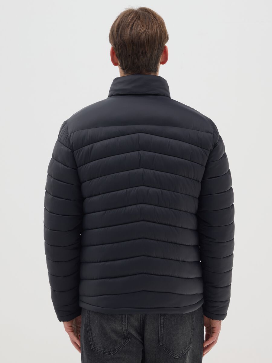Black Padded Jacket with Zip_2