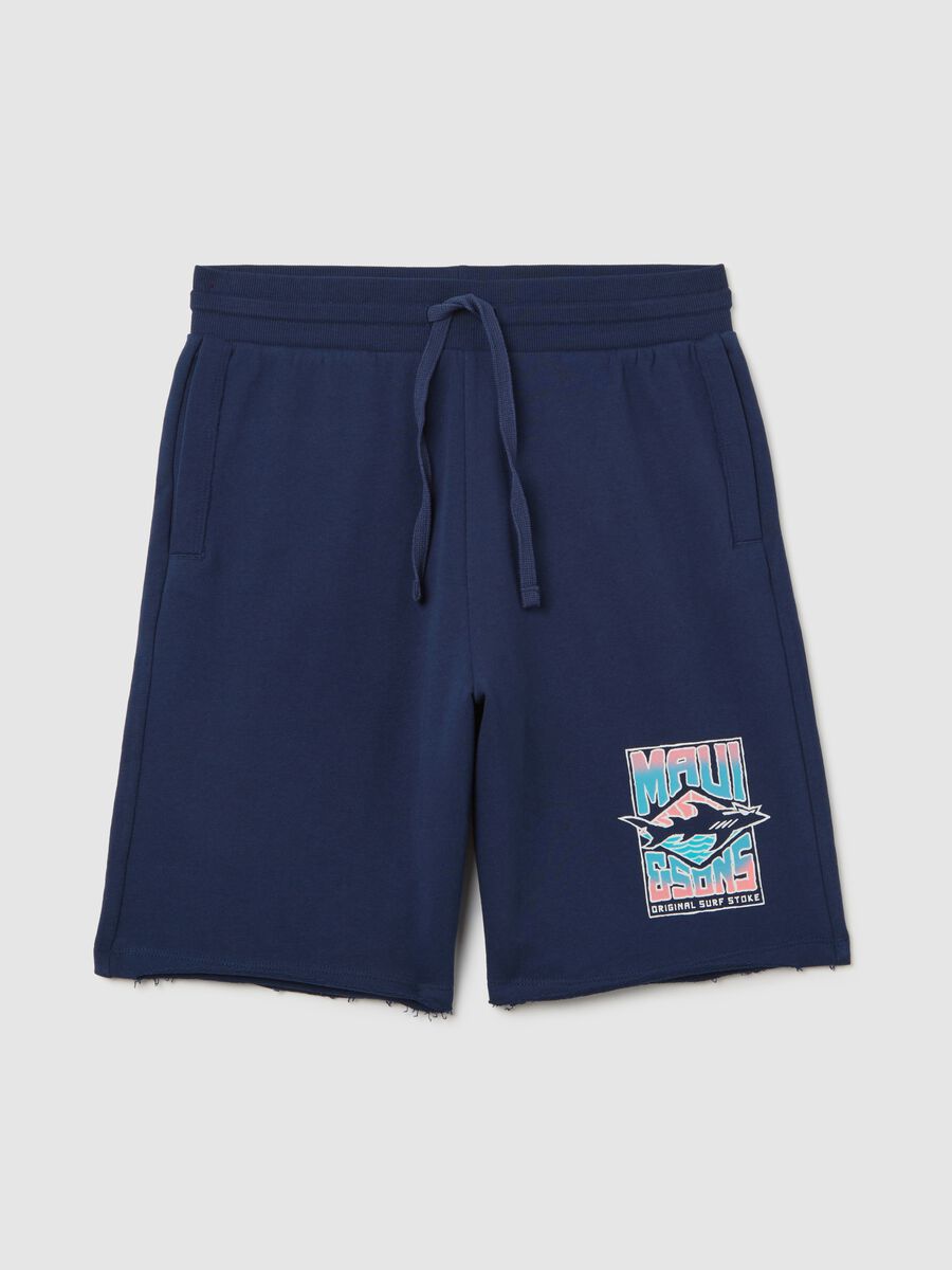 Blue Cotton Maui Bermuda Shorts_4
