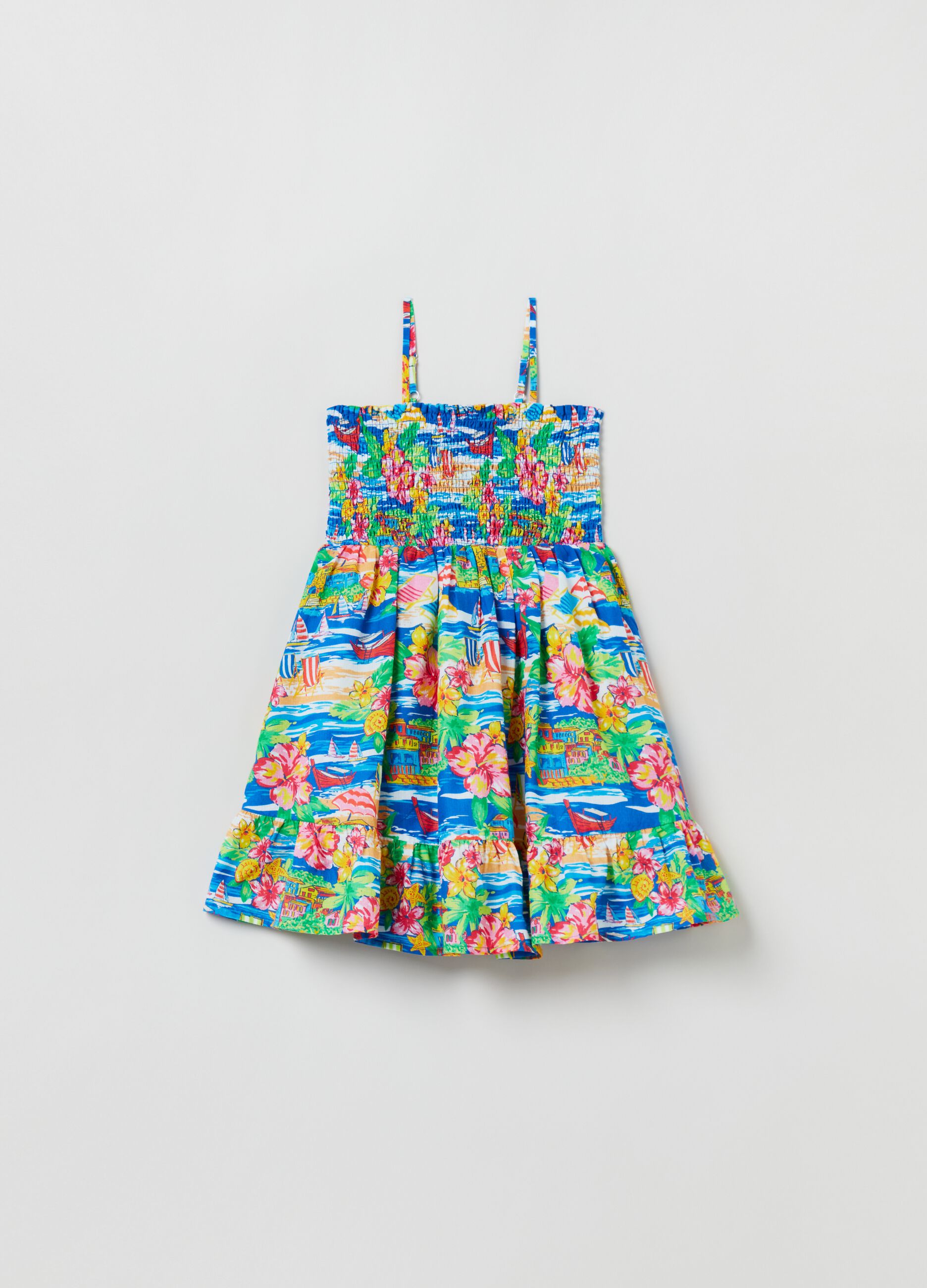Vestito smanicato con stampa_0