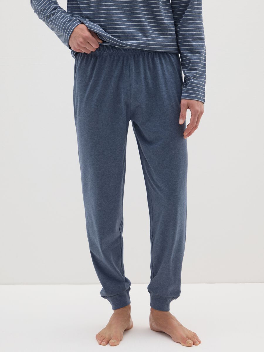 Pigiama in misto cotone blu regular fit_3