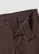 Pantaloni marroni flare in viscosa elasticizzata con fantasia gessata_2