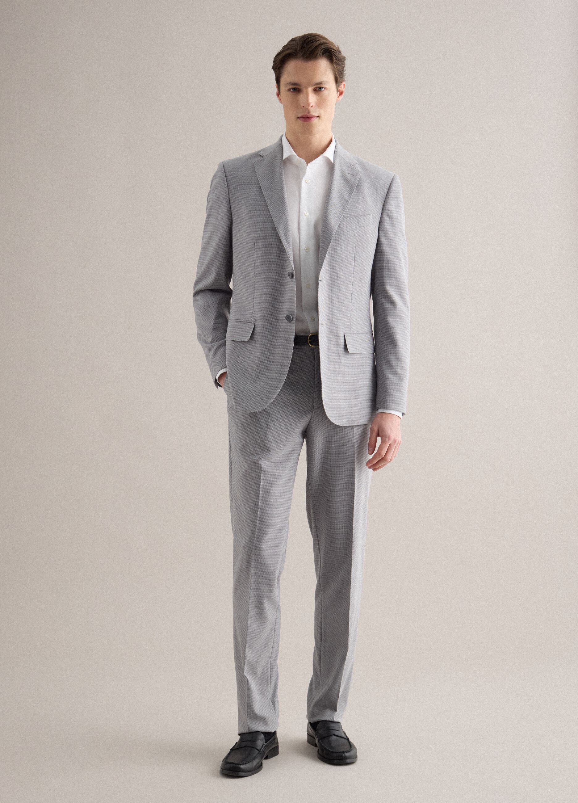 Grey regular fit trousers