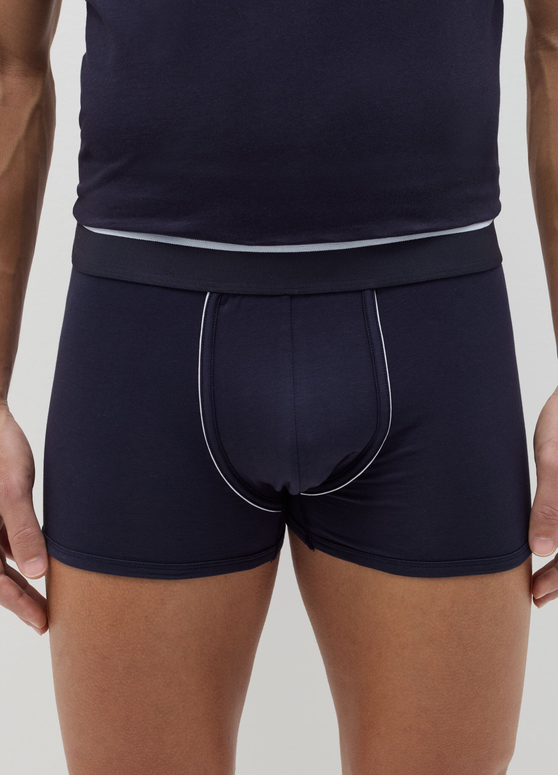 Bipack boxer in cotone Supima piping a contrasto