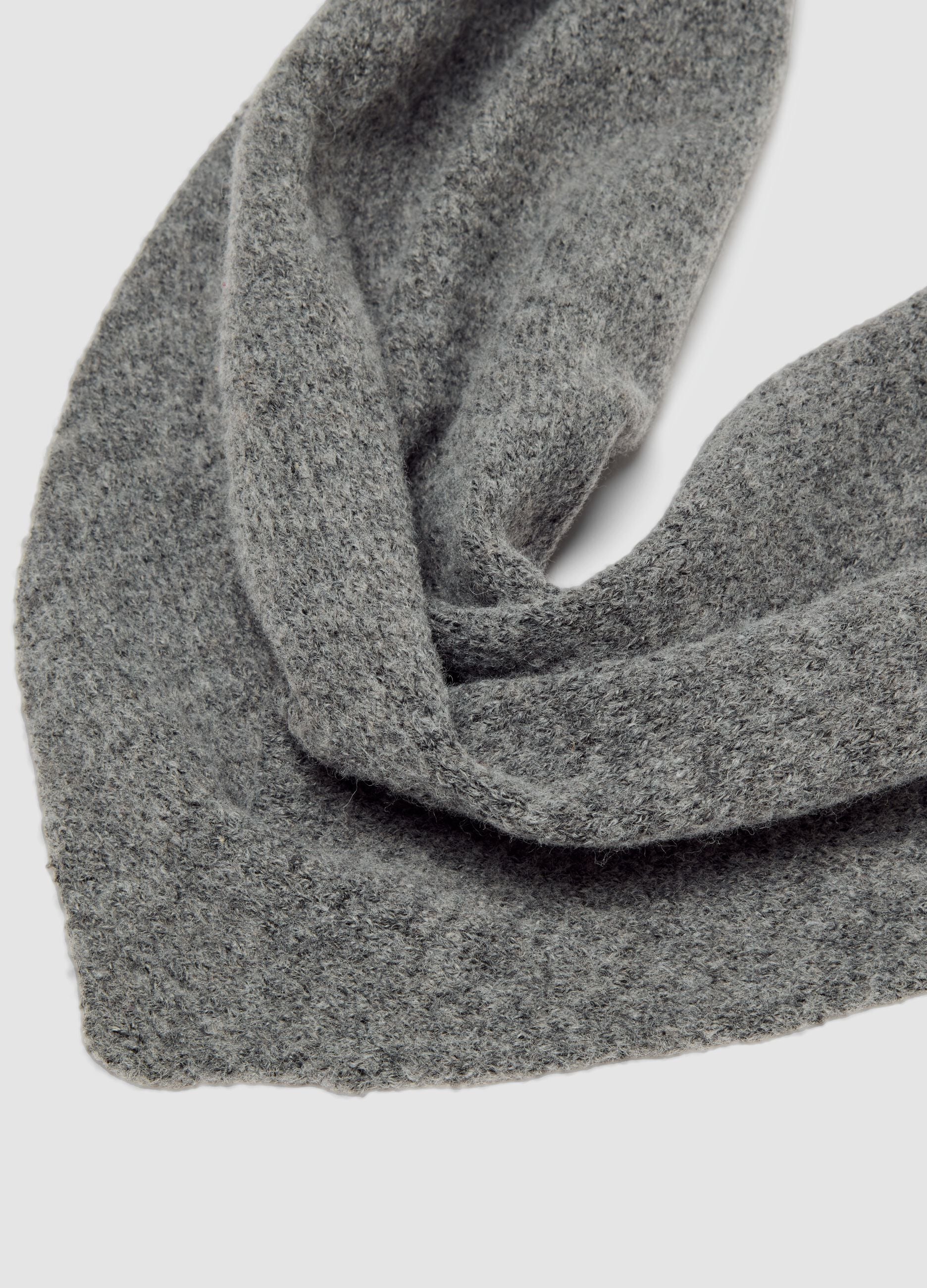 Grey stretch-fabric scarf