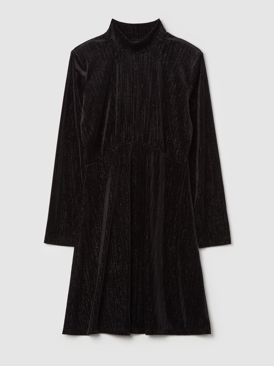 Vestito corto in velluto con lurex_4