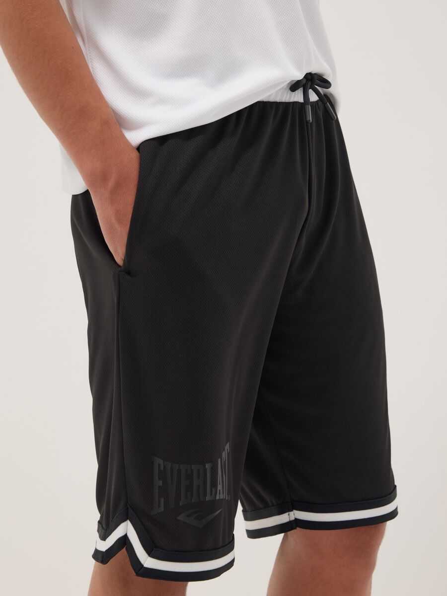 Black boys' shorts with elasticated waistband, comfort fit_2