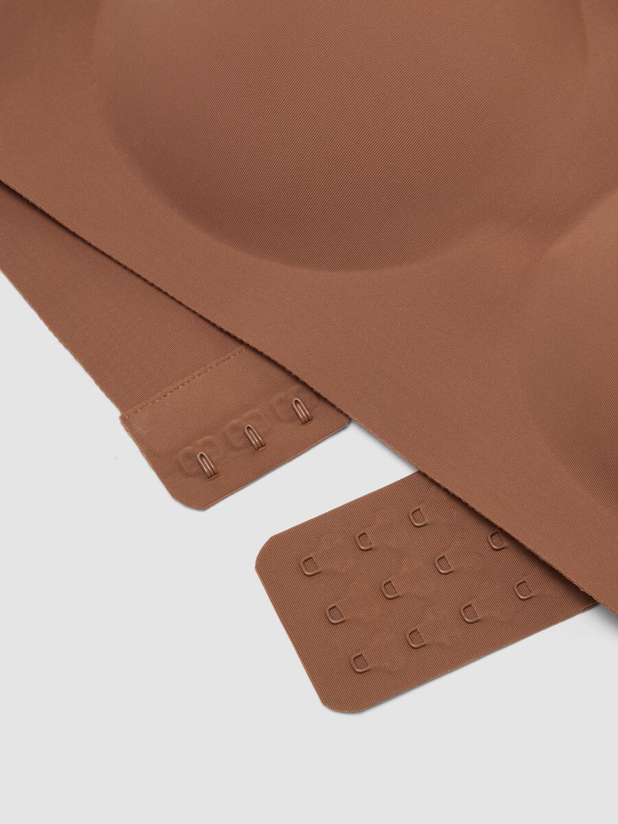 Reggiseno marrone in tessuto elasticizzato con imbottitura removibile_5