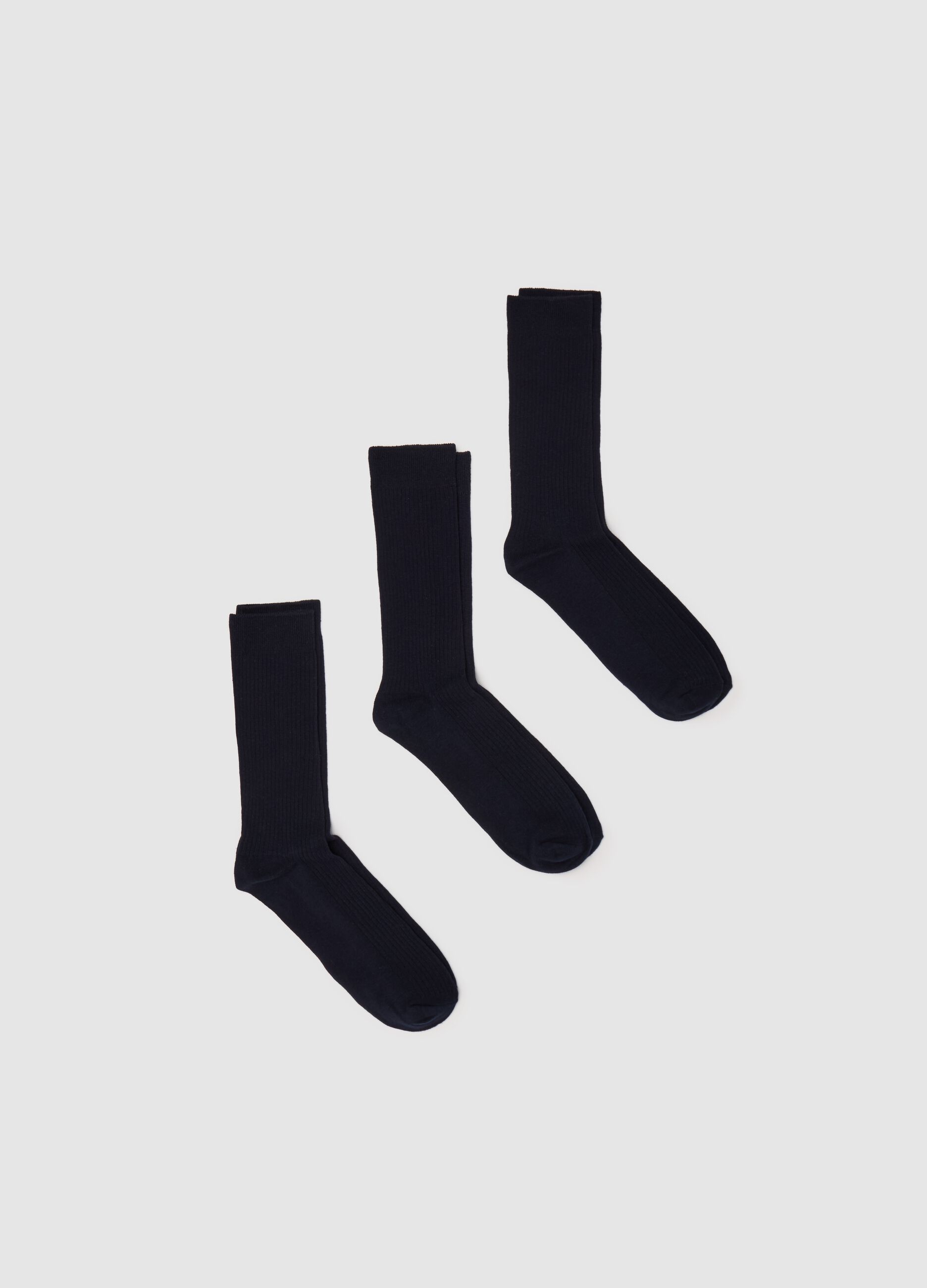 Three-pair pack ribbed midi socks