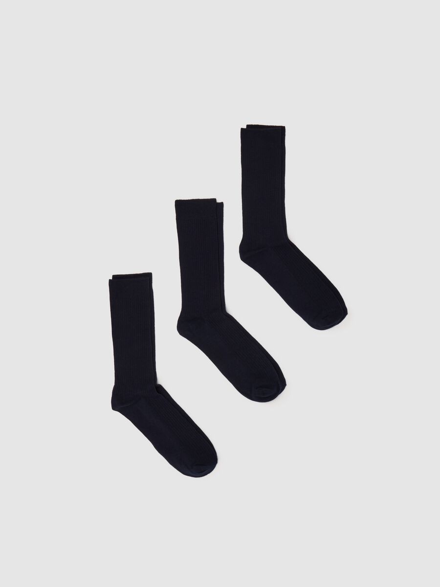 Three-pair pack ribbed midi socks_0