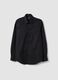 Black slim-fit shirt with classic collar, easy iron_4