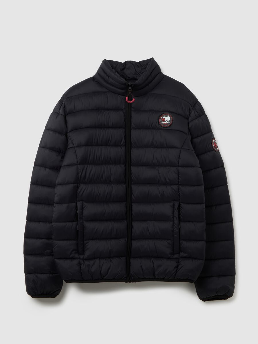 Black Padded Jacket with Zip_4
