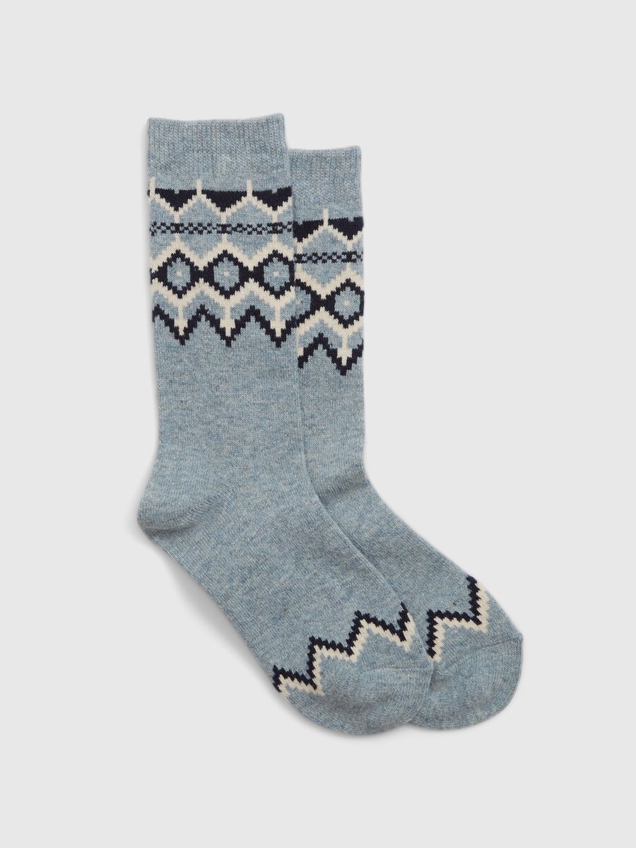 Calze corte con disegno geometrico jacquard_0